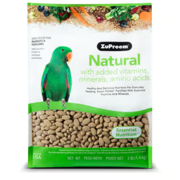ZuPreem Natural Parrot & Conure Bird Food with Vitamins & Minerals