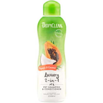 TropiClean Papaya & Coconut Luxury 2-in-1 Pet Shampoo & Conditioner