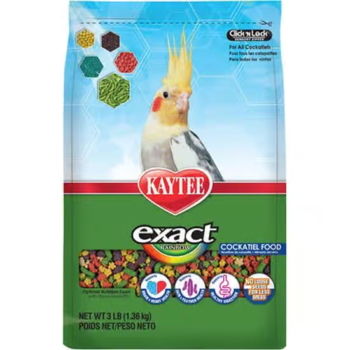Kaytee Exact Rainbow Cockatiel Bird Food Bag (3 lb)