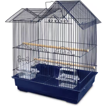You & Me Ranch House Navy Parakeet Cage