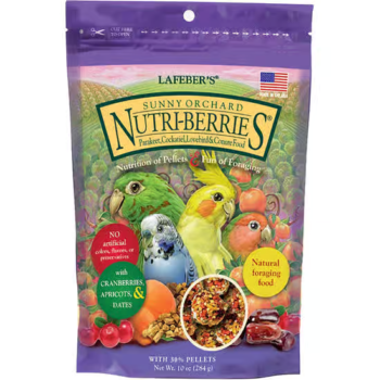 Lafeber's Sunny Orchard Nutri-Berries for Cockatiels,Parakeets & Lovebirds Bird Food Bag