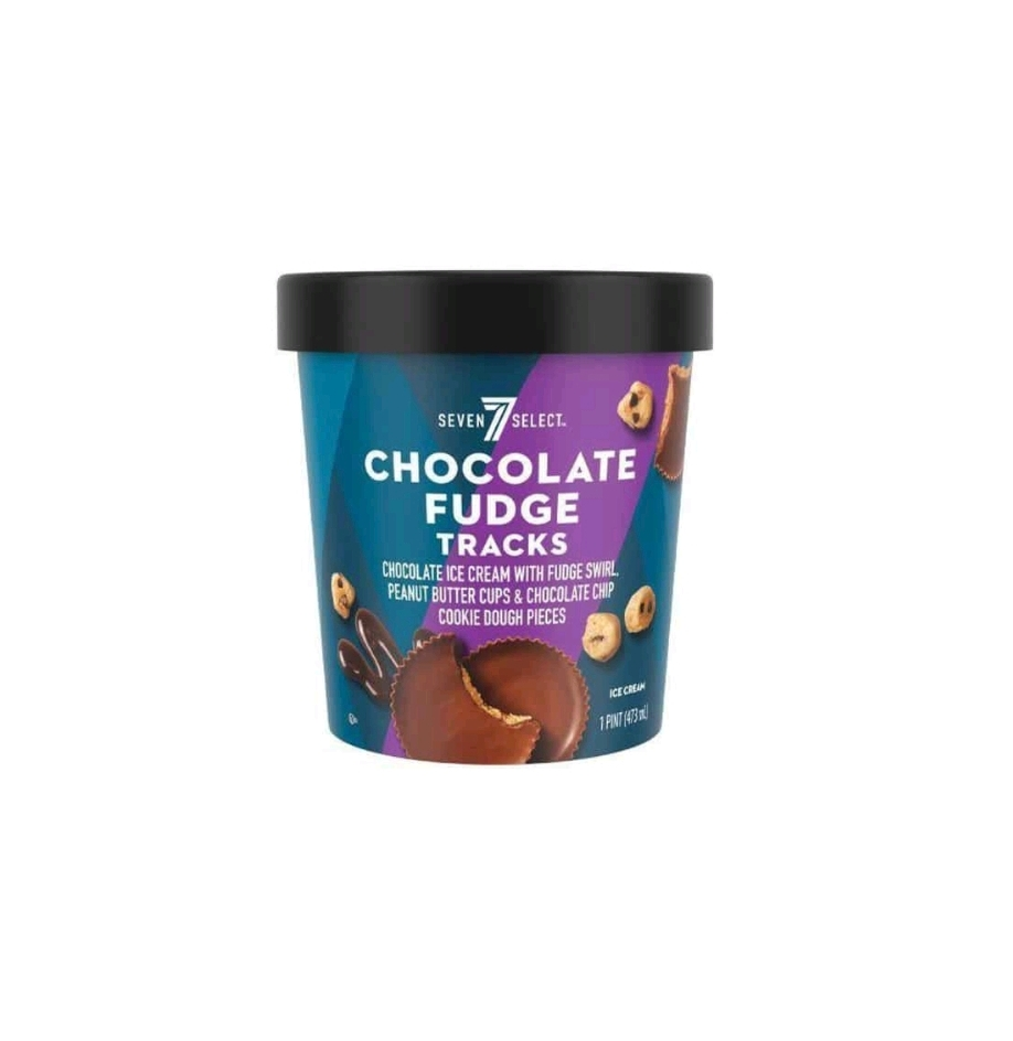 7-Select Fudge Tracks Ice Cream Tub