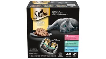 Perfect Portions Gourmet Salmon, Signature Tuna, Delicate Whitefish & Tuna Grain Free Cuts in Gravy Wet Cat Food Variety Pack (2.6 oz x 24 ct)