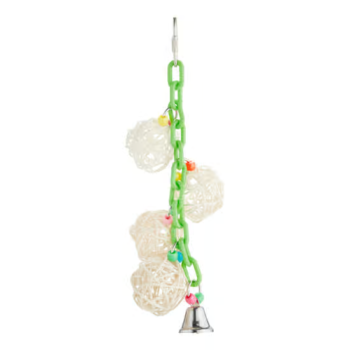 You & Me Four Ball Chain with Bell Bird Toy