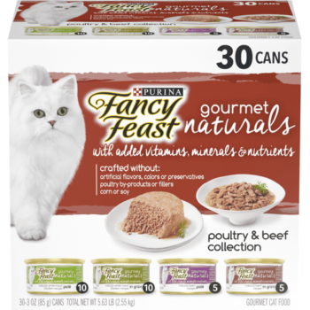 Fancy Feast Gourmet Naturals Wet Cat Food Poultry and Beef Collection (3 oz x 30 ct)