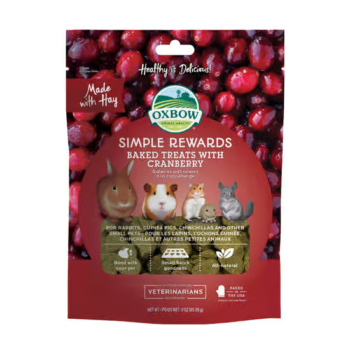 Oxbow Simple Rewards Oven Baked Small Animal Treats Cranberry
