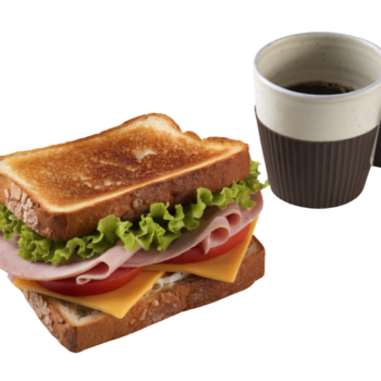 Breakfast Sandwich - with coffee and hash brown